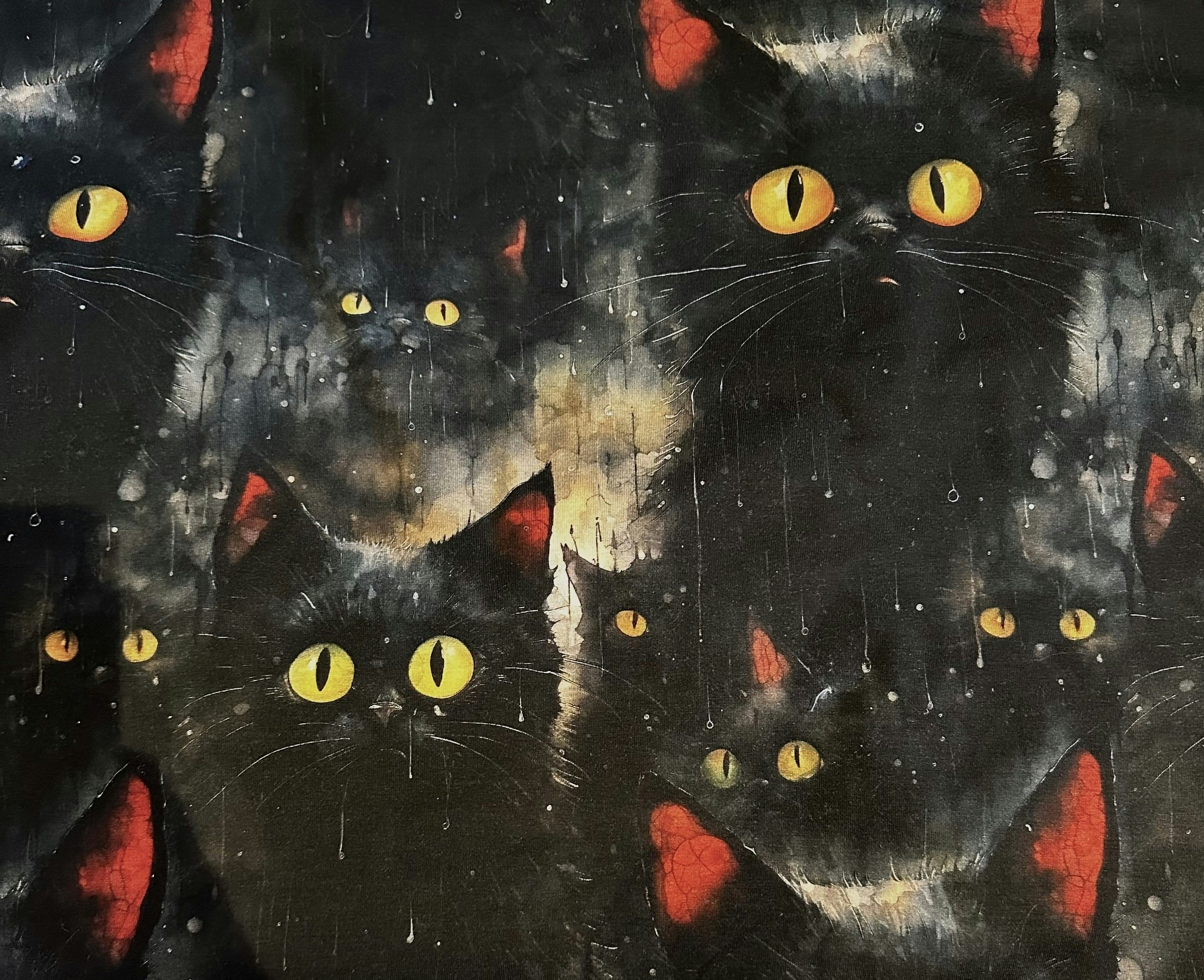 Tyg tyger trikå singel Jersey katt katter
