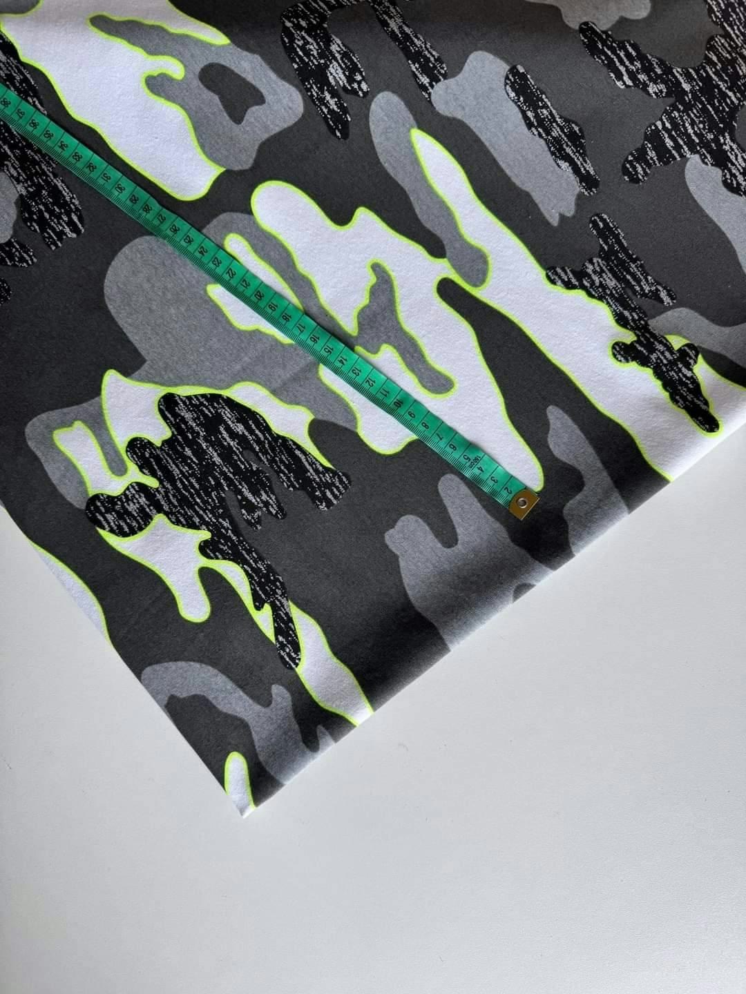 Tyg tyger French Terry college jogging öglad baksida armé Neon