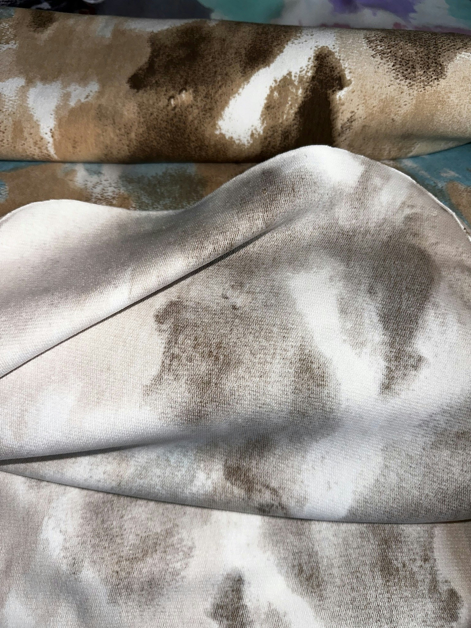 Batik Beige Brun Blå French Terry  OUTLET