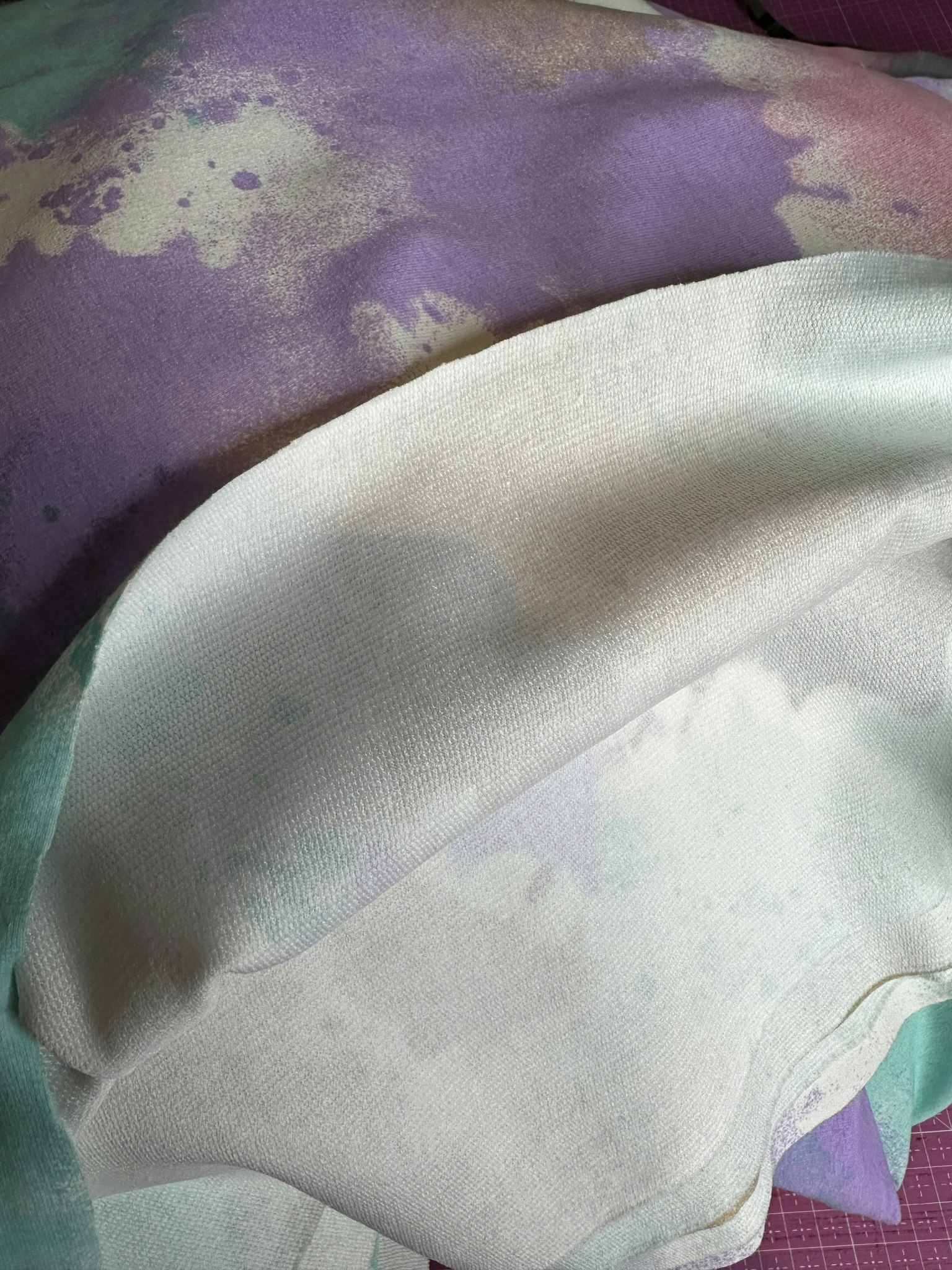 Fläckar Silver Lila Grön French Terry  OUTLET