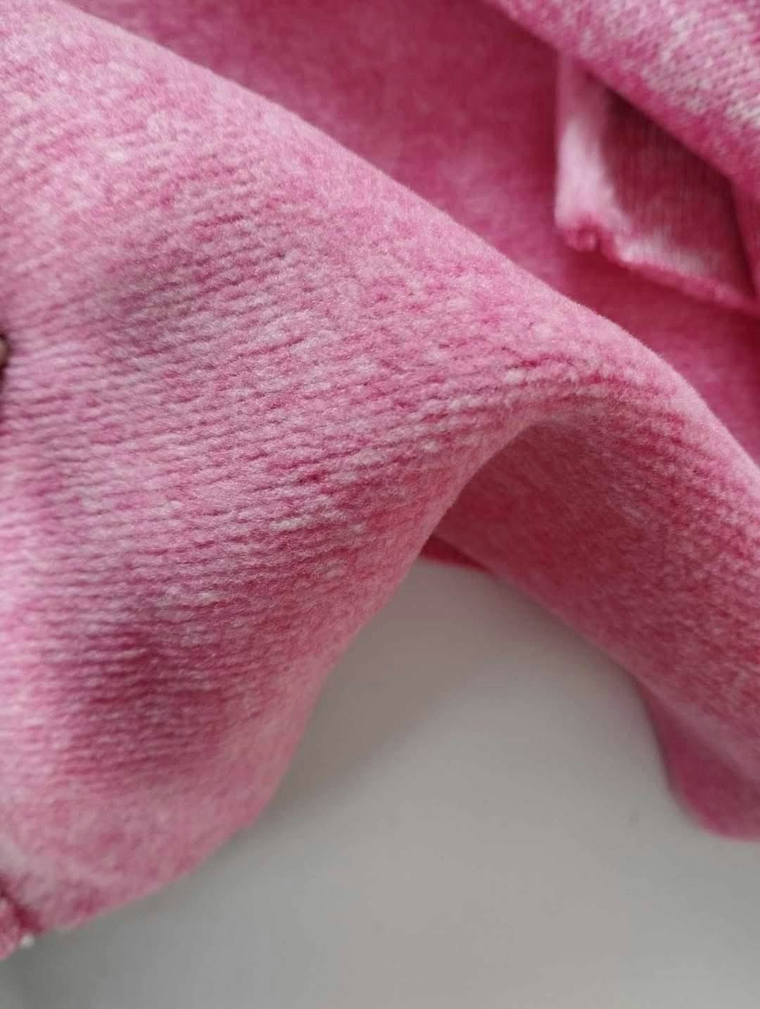 Rosa Melange  French Terry med Fodrad baksida OUTLET