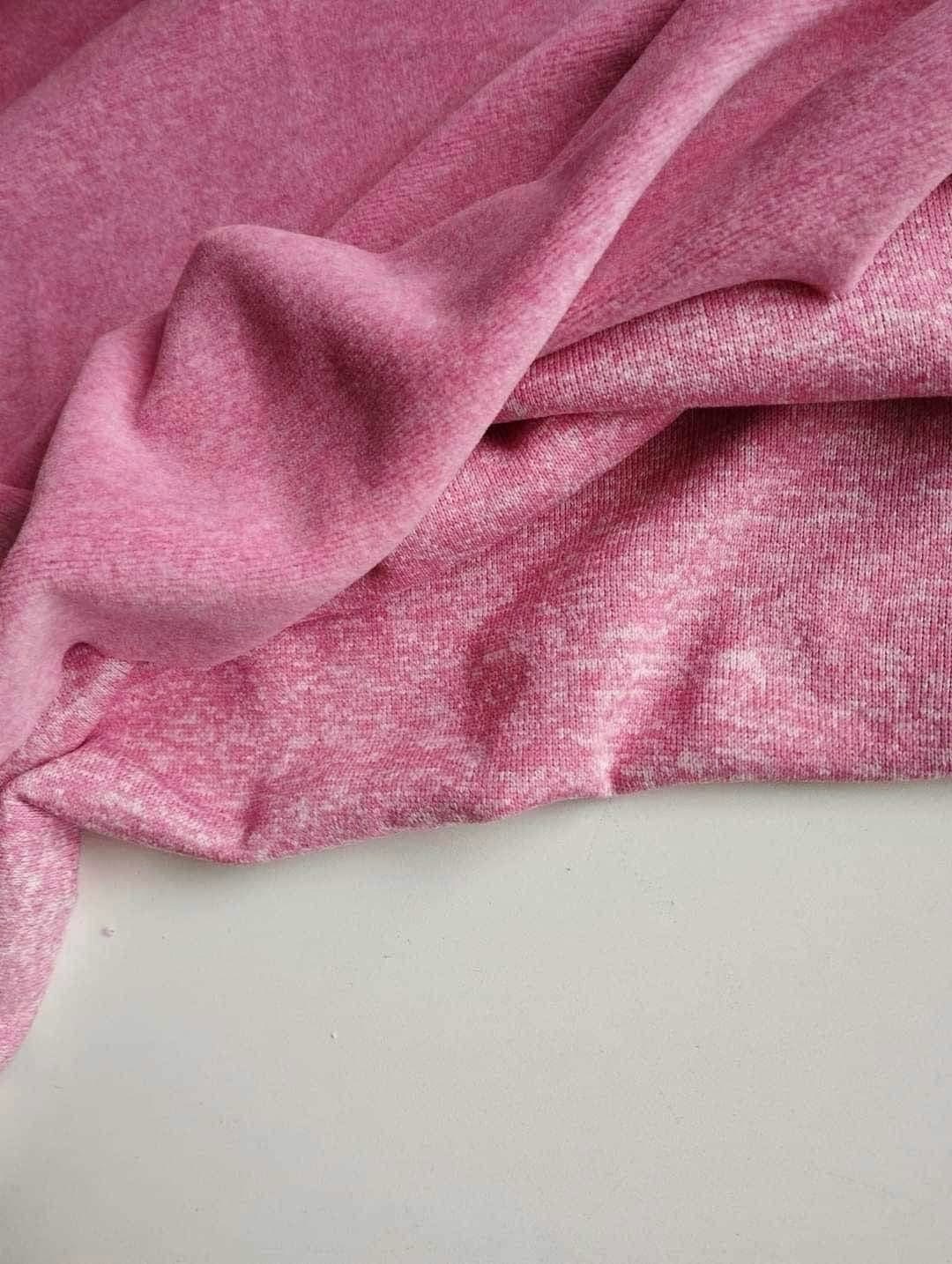 Rosa Melange  French Terry med Fodrad baksida OUTLET