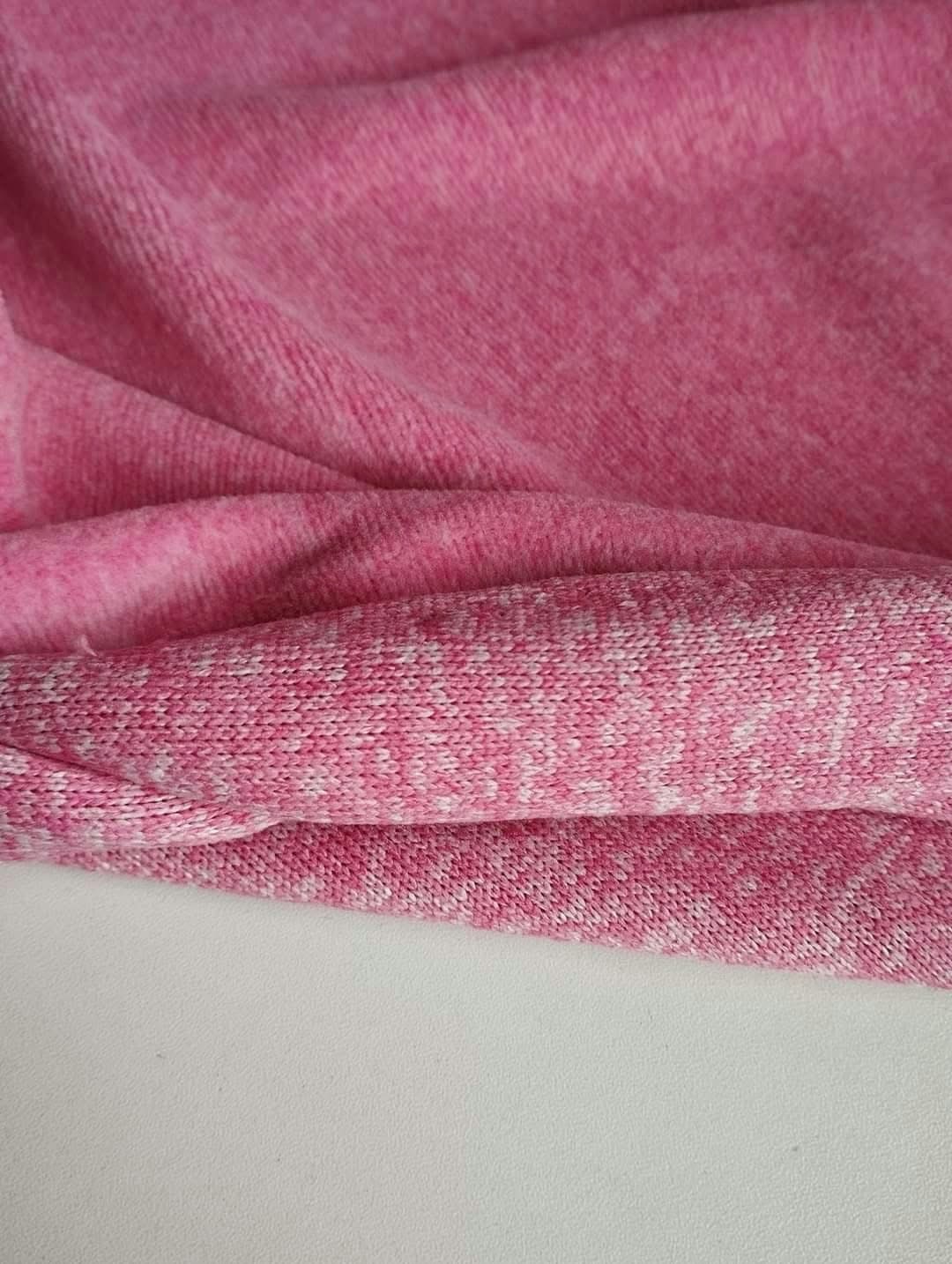 Rosa Melange  French Terry med Fodrad baksida OUTLET