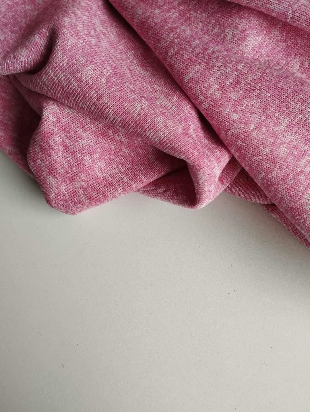 Rosa Melange  French Terry med Fodrad baksida OUTLET