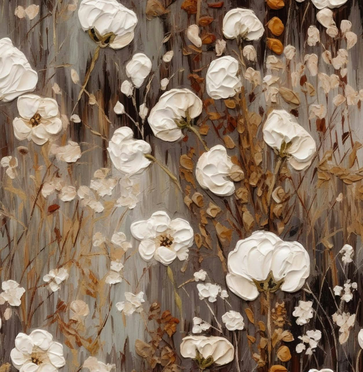 Vita Blommor College French Terry