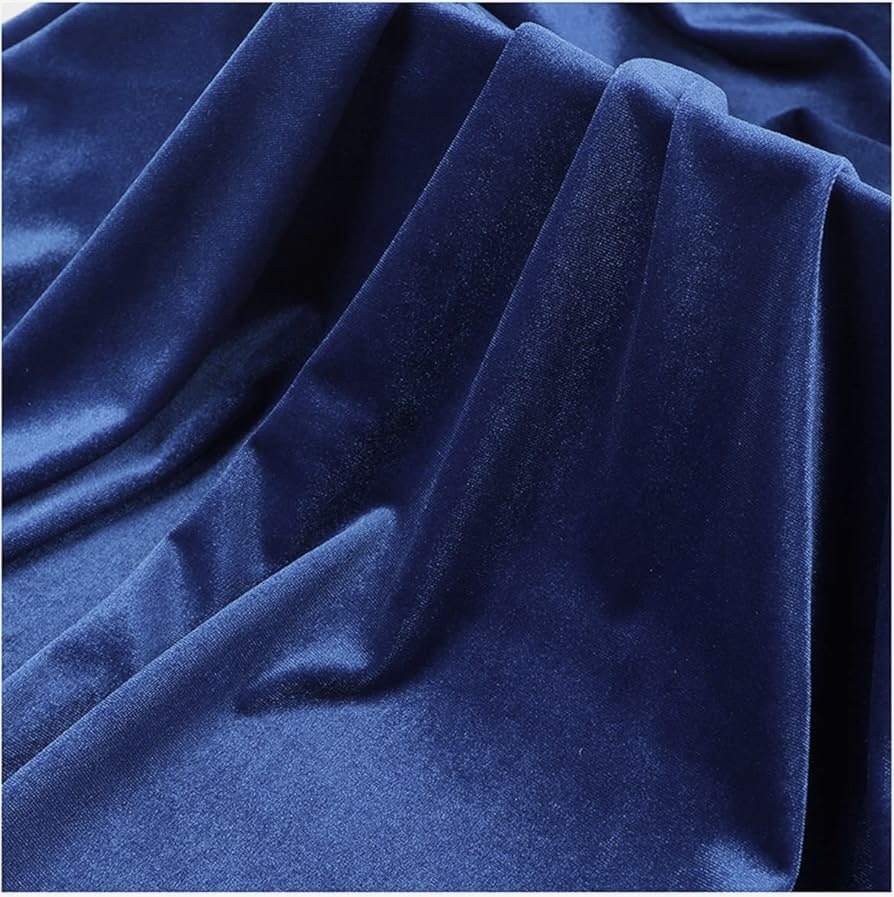 Tyg tyger velour supersoft blå