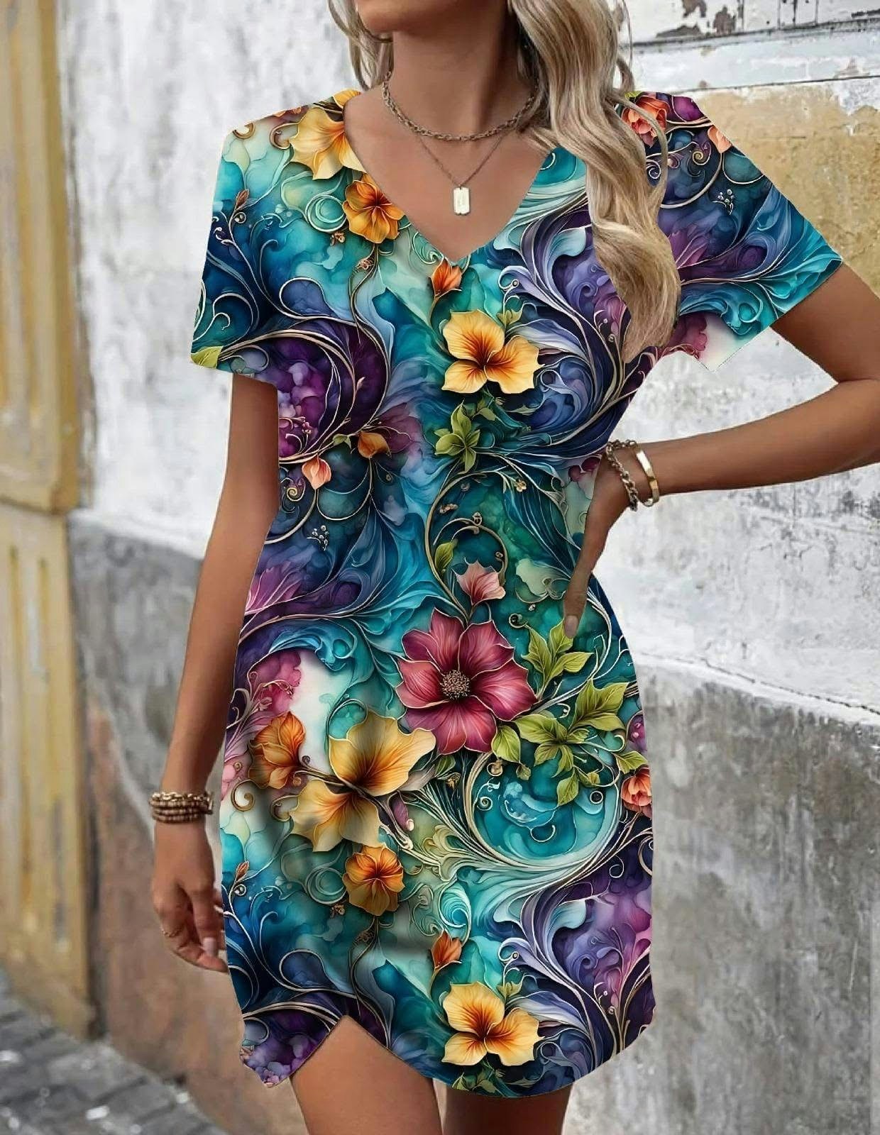 Blommor Jersey Trikå