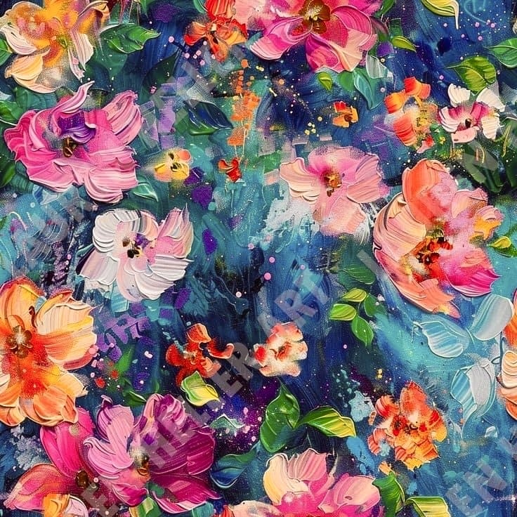 Blommor College French Terry