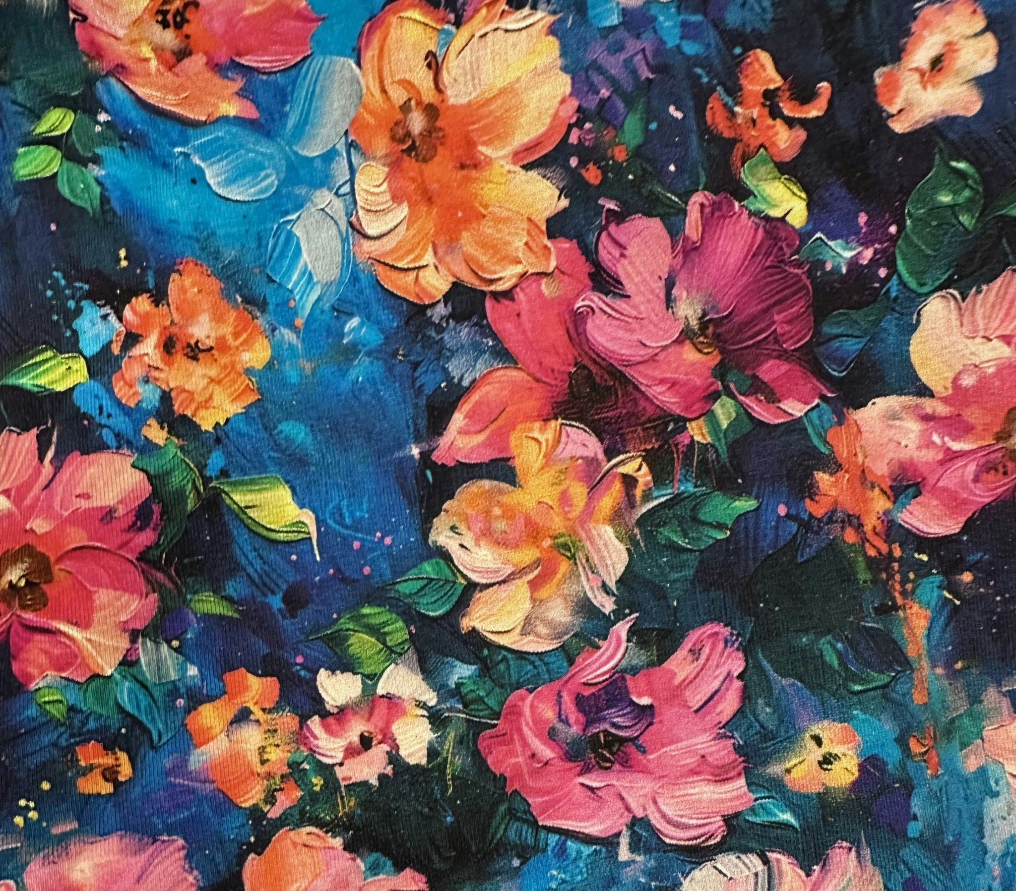 Blommor College French Terry