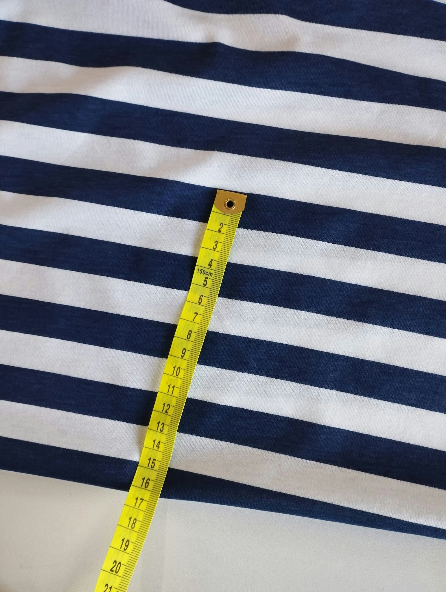 Ränder Vita och Blåa  Single Jersey  OUTLET