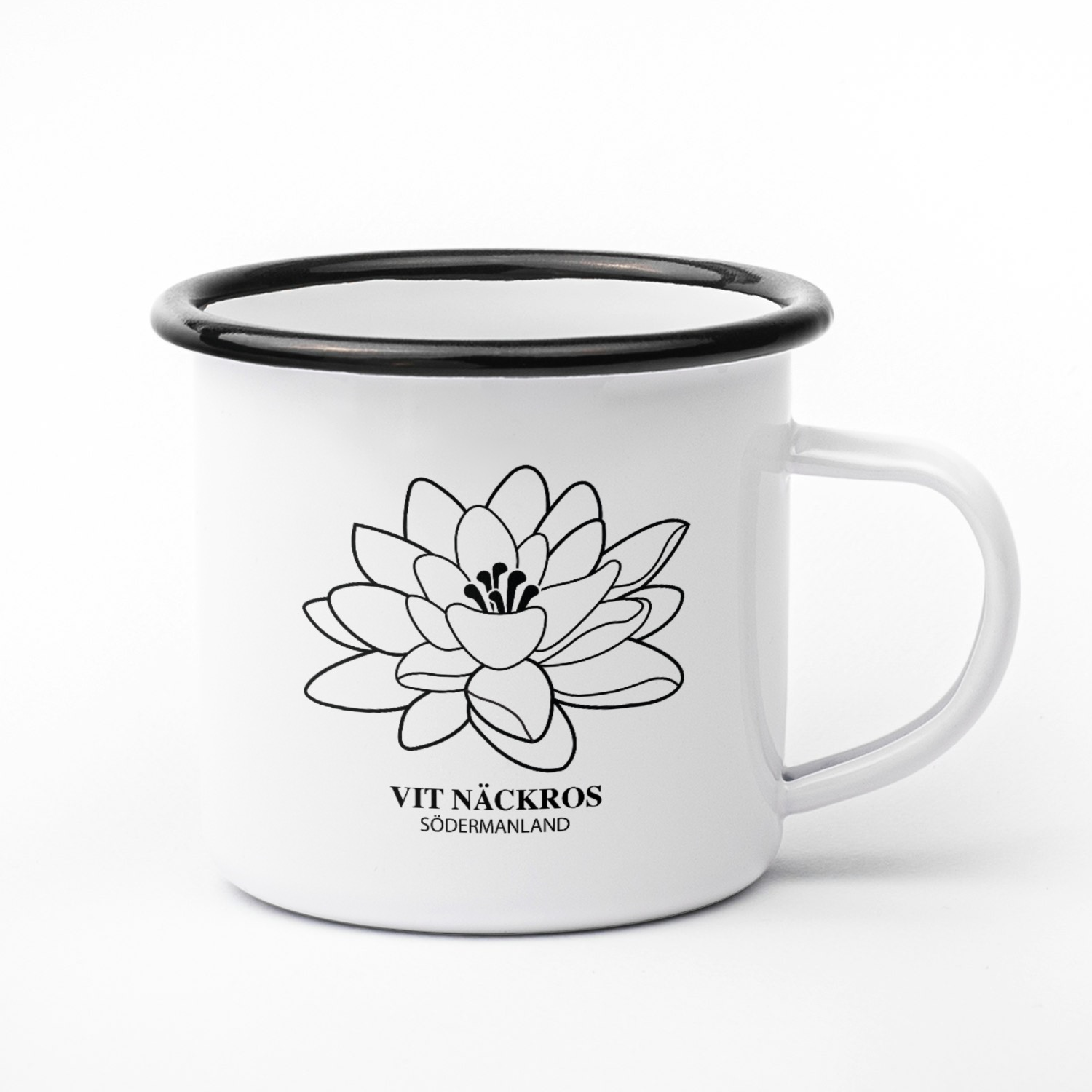 Designmugg - Vit näckros Södermanland