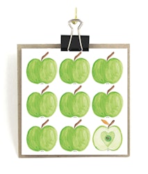 Stort kort med kuvert - Gröna äpplen