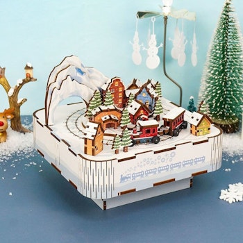 Snow train 3D-pussel music box