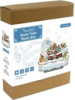 Snow train 3D-pussel music box