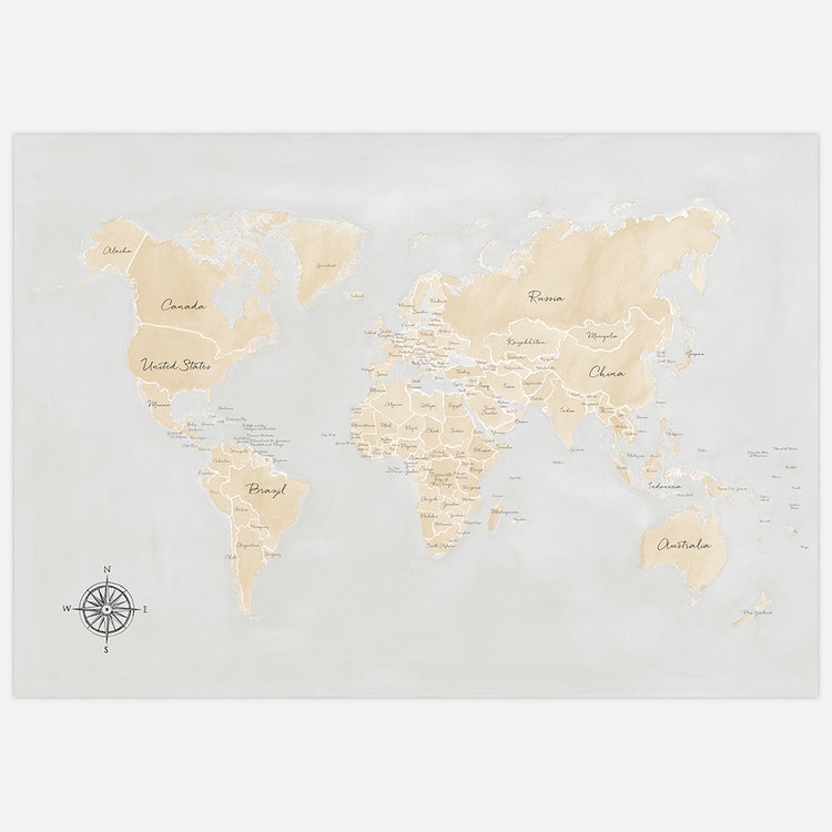 World Map beige