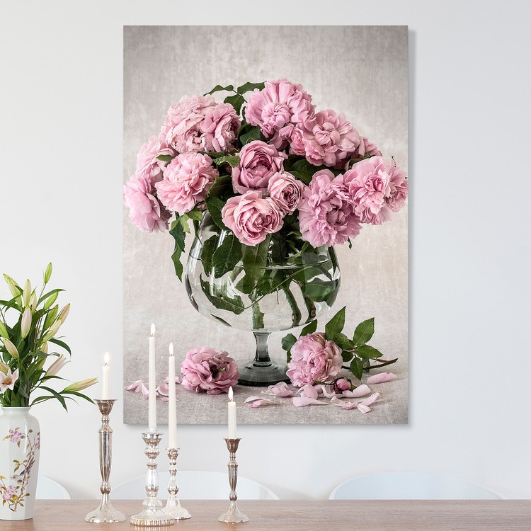 Bowl of Roses Canvas Print