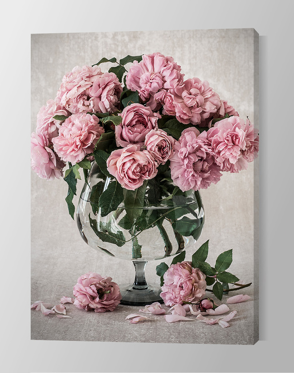 Bowl of Roses Canvas Print