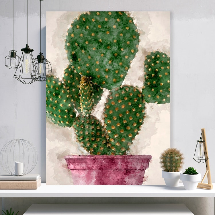 Cactus Paint Canvas Print