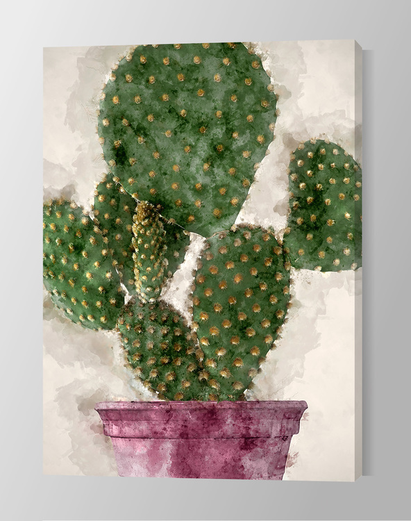 Cactus Paint Canvas Print