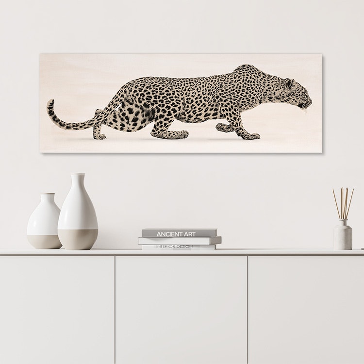 Sneaking Leopard Canvas Print