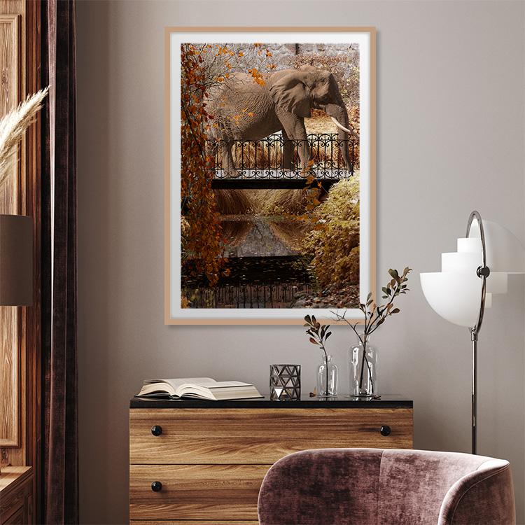 Gallery Wall Elephant Park in Yellow – Fine Art Print