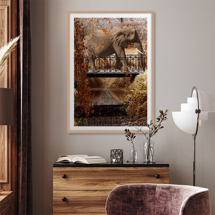 Gallery Wall Elephant Park in Yellow Art Print