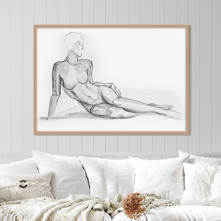 Female live model drawing Art Print