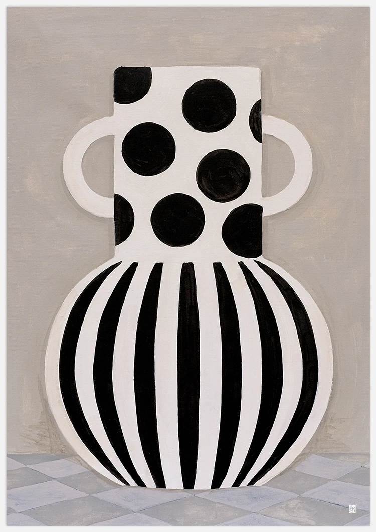 Dot and Stripe Pot Art Print