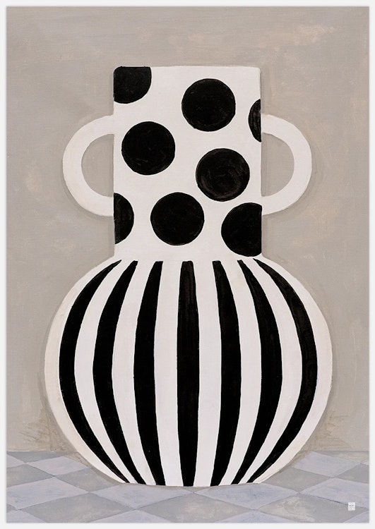 Dot and Stripe Pot Art Print