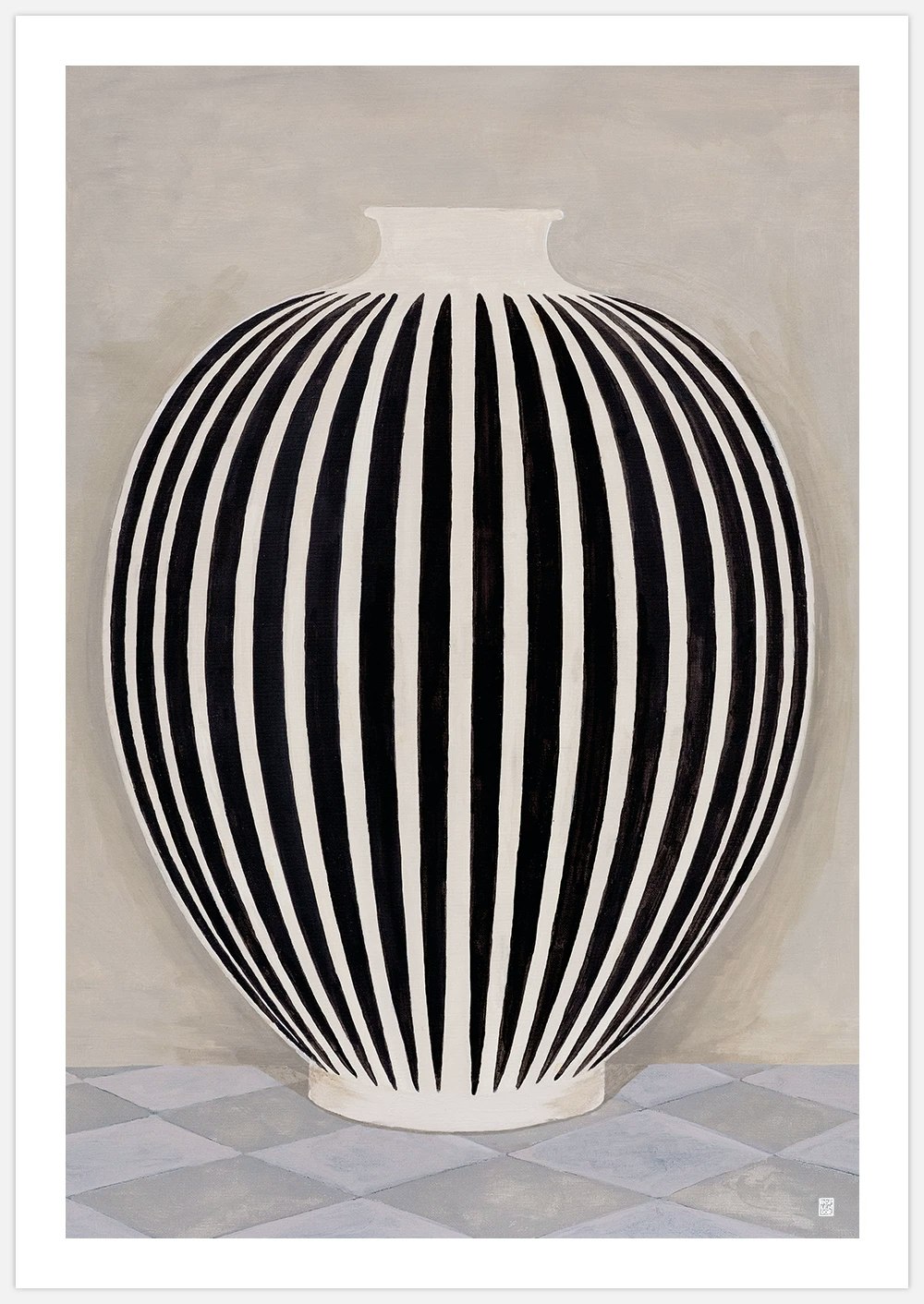 Striped Pot Art Print