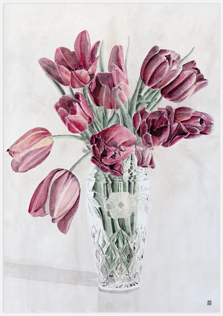 Tavelvägg Tulips in vase inspiration