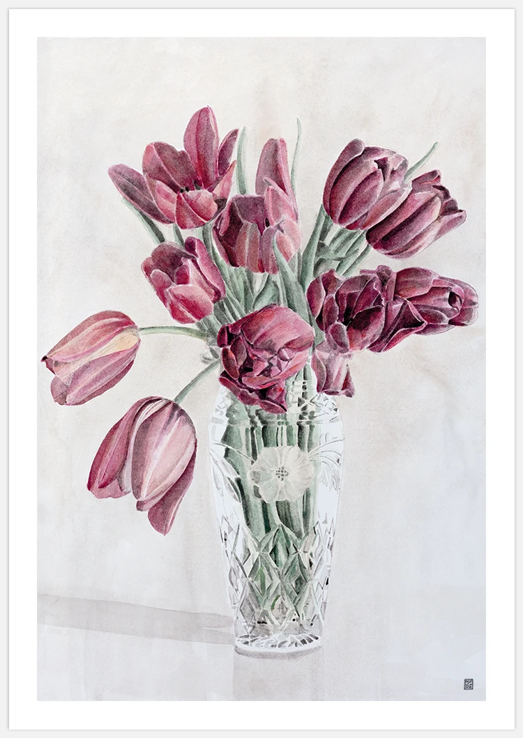 Tavelvägg Tulips in vase inspiration