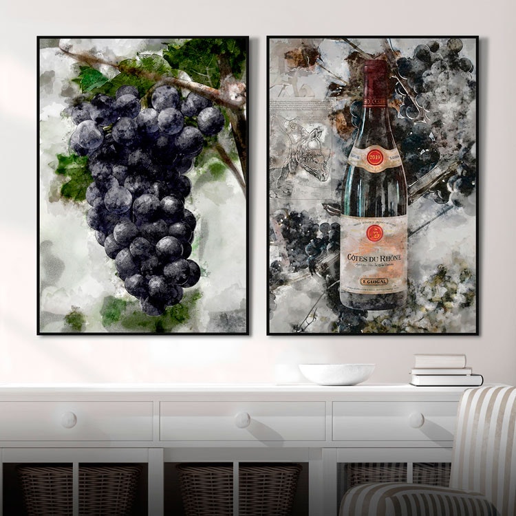 Painted Concord Grapes Art Print