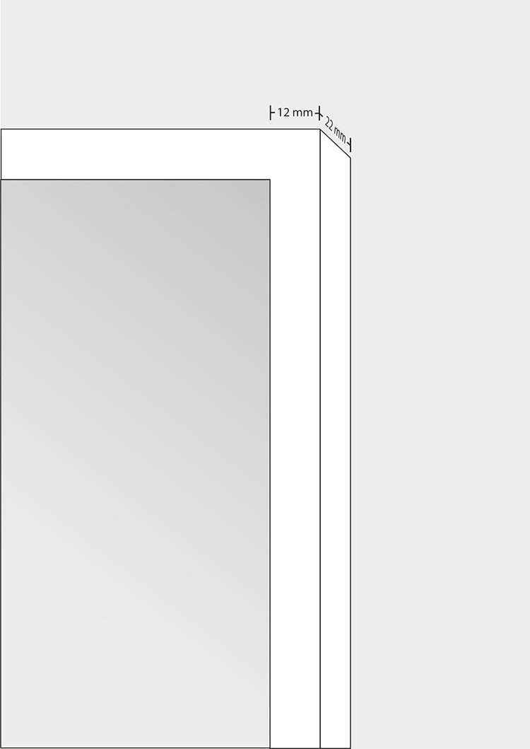 White wood frame – width 12 mm (0,47in)