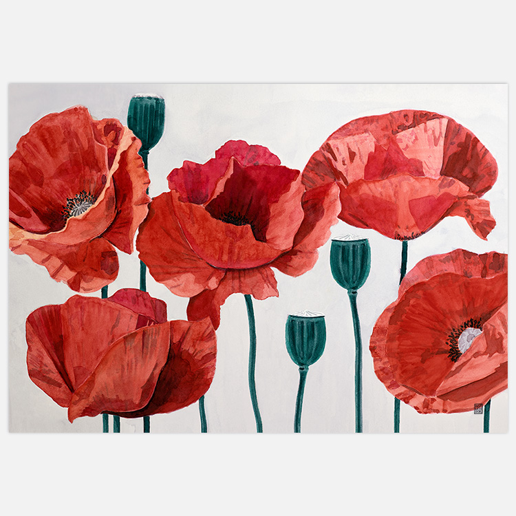 Gallery Wall Painted Poppies – Fine Art Prints