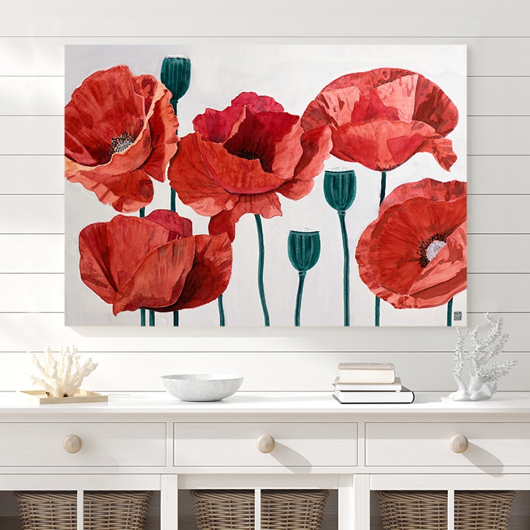 Painted Poppies Canvas Print