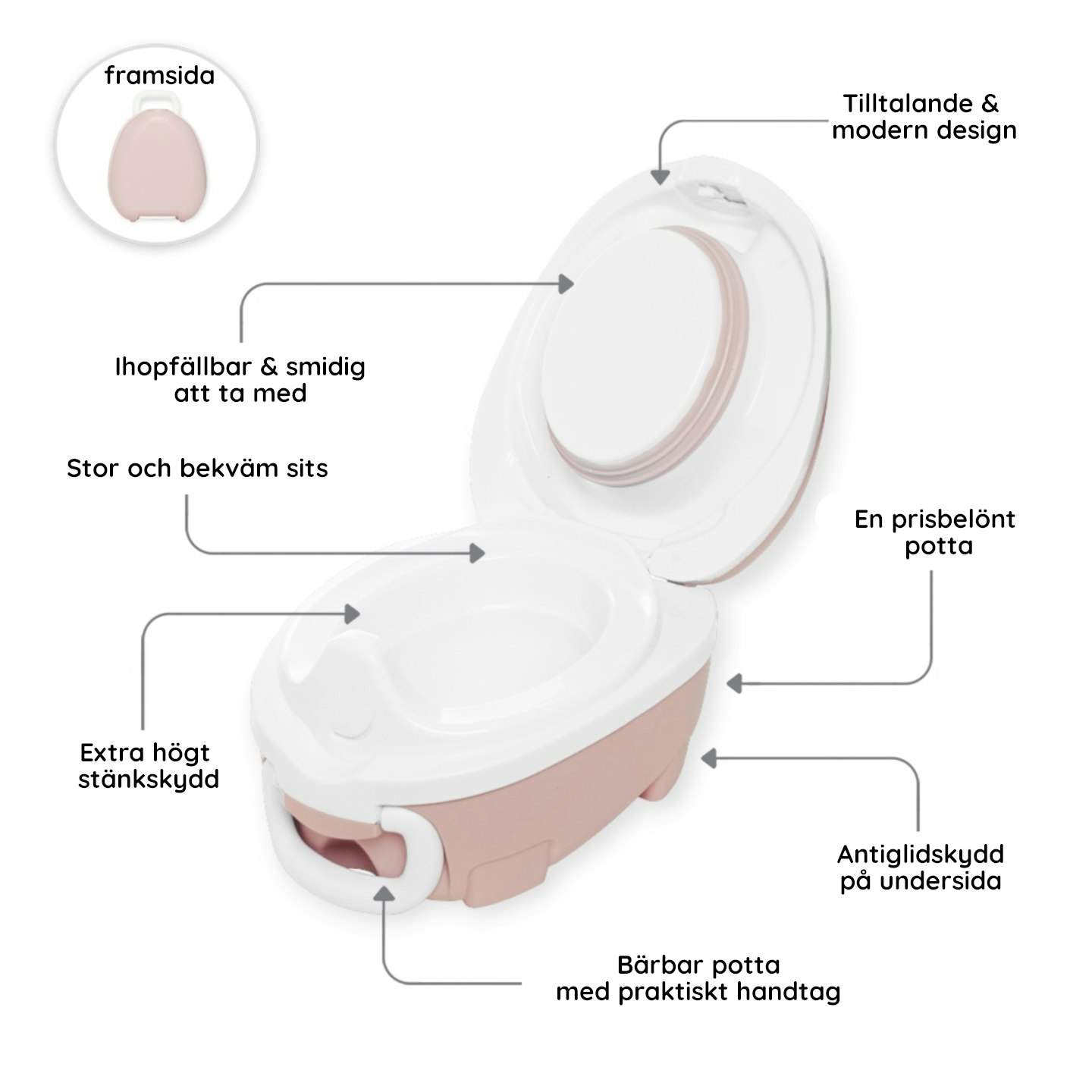 My Carry Potty potta Pastellrosa