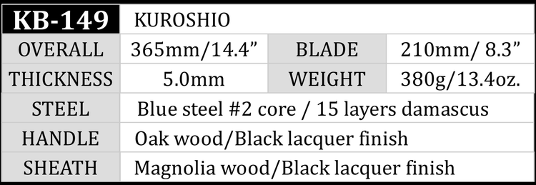 Kanetsune Kuroshio 21cm stor fältkniv (Boar killer)