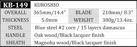 Kanetsune Kuroshio 21cm stor fältkniv (Boar killer)