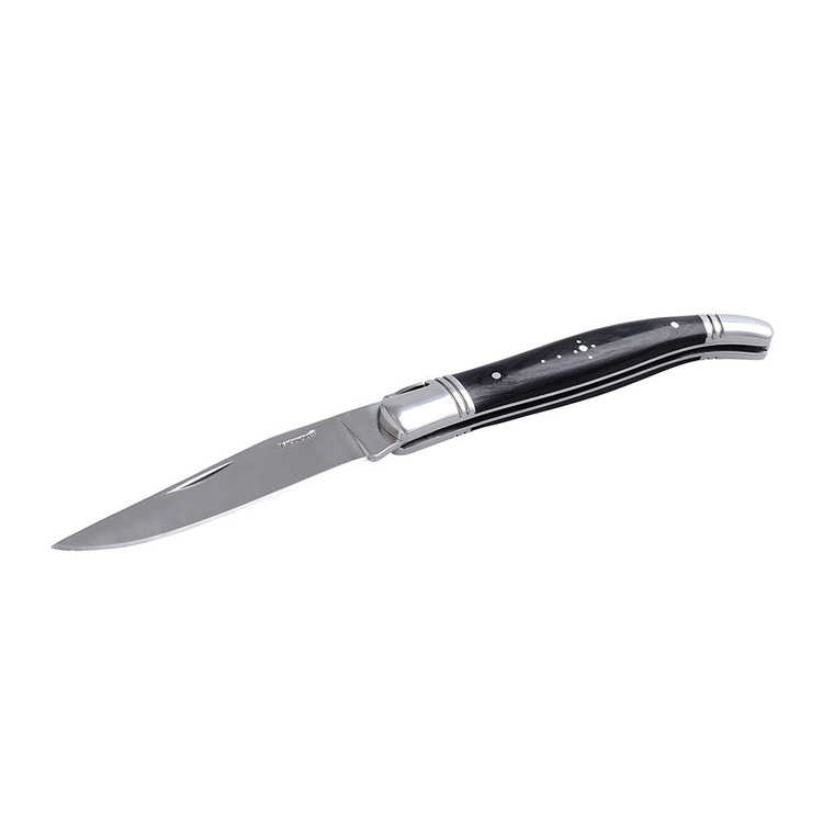 Laguiole fällbar grillkniv 1st med metall & trähandtag (svart) [40269005]