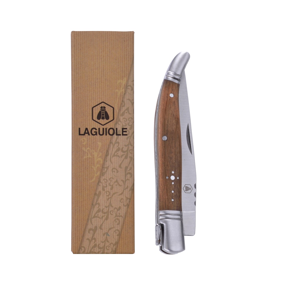 Laguiole fällbara Grillkniv 6st, olika träslag - www.nltrading.se 40268402