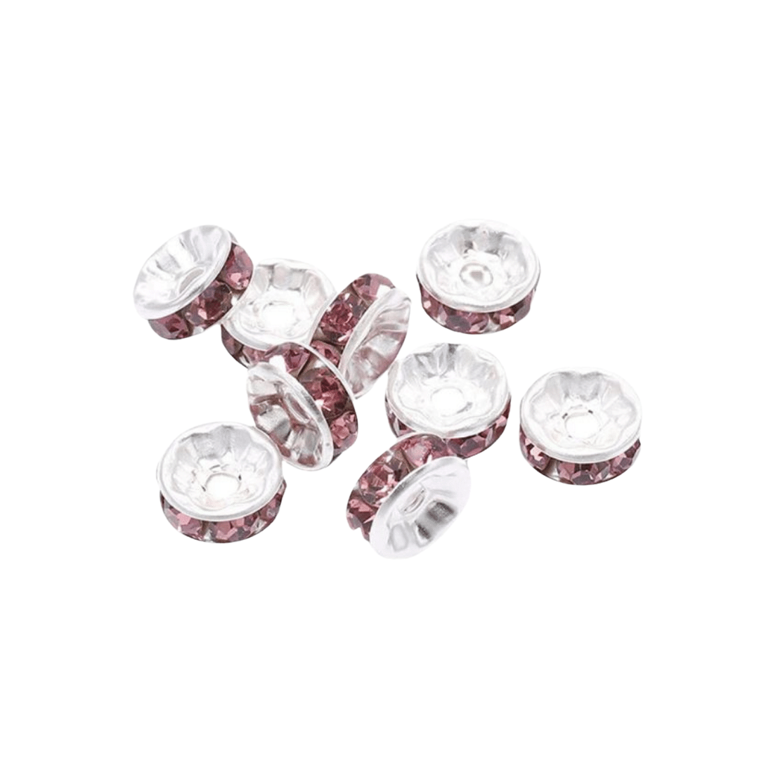 STRASSRONDELL SILVER / ROSA 5-PACK 6mm