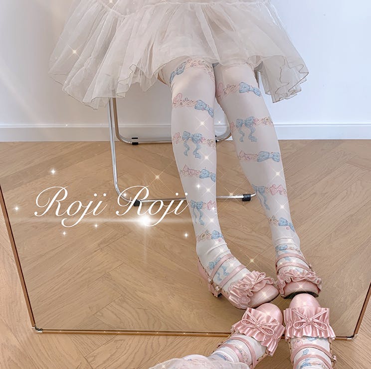 Roji Roji - Cream Cycle Socks/OTK - Sweet Moment Lolita