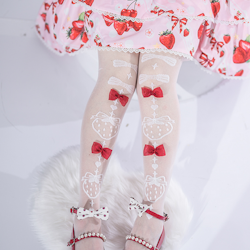 Roji Roji - Strawberry Bowknot Socks/OTK