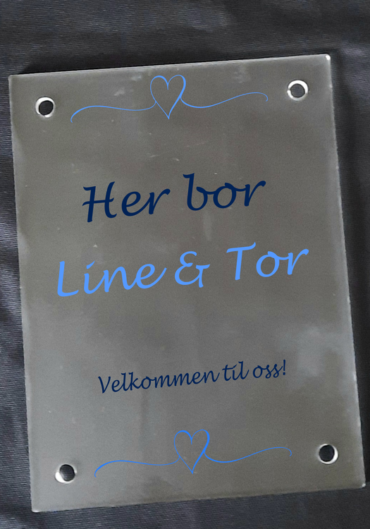 Dørskilt i akryl