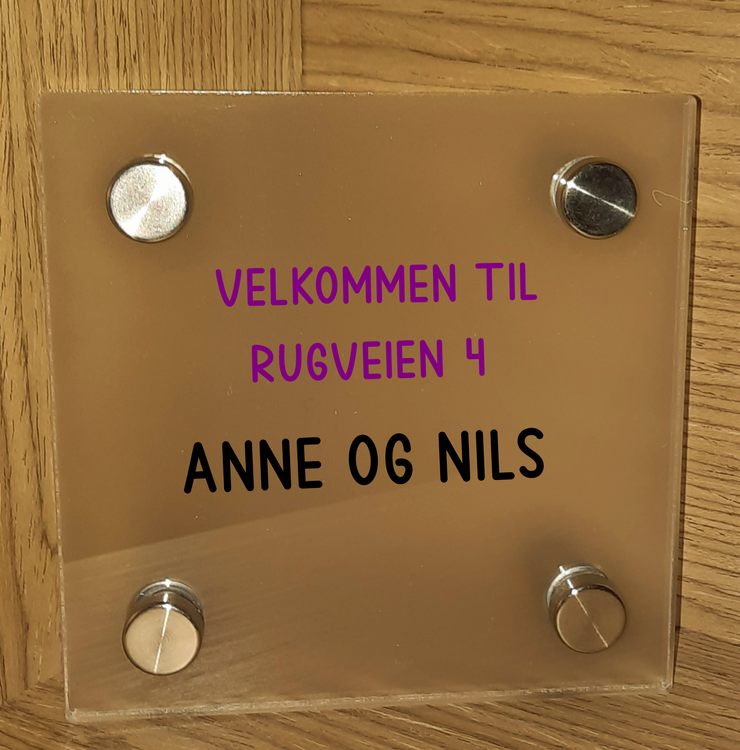 Dørskilt i akryl