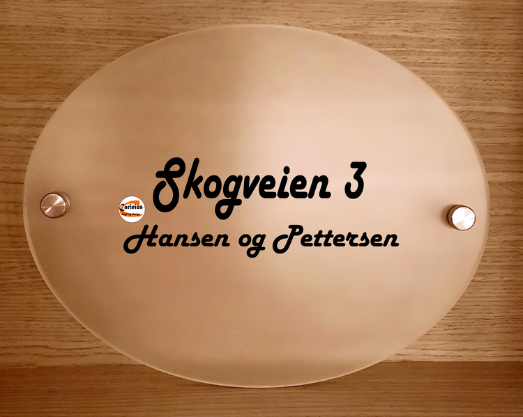 Dørskilt i akryl