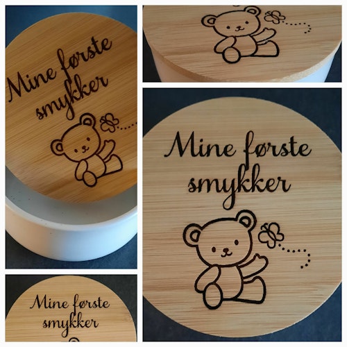Smykkeskrin, gravert, pris fra