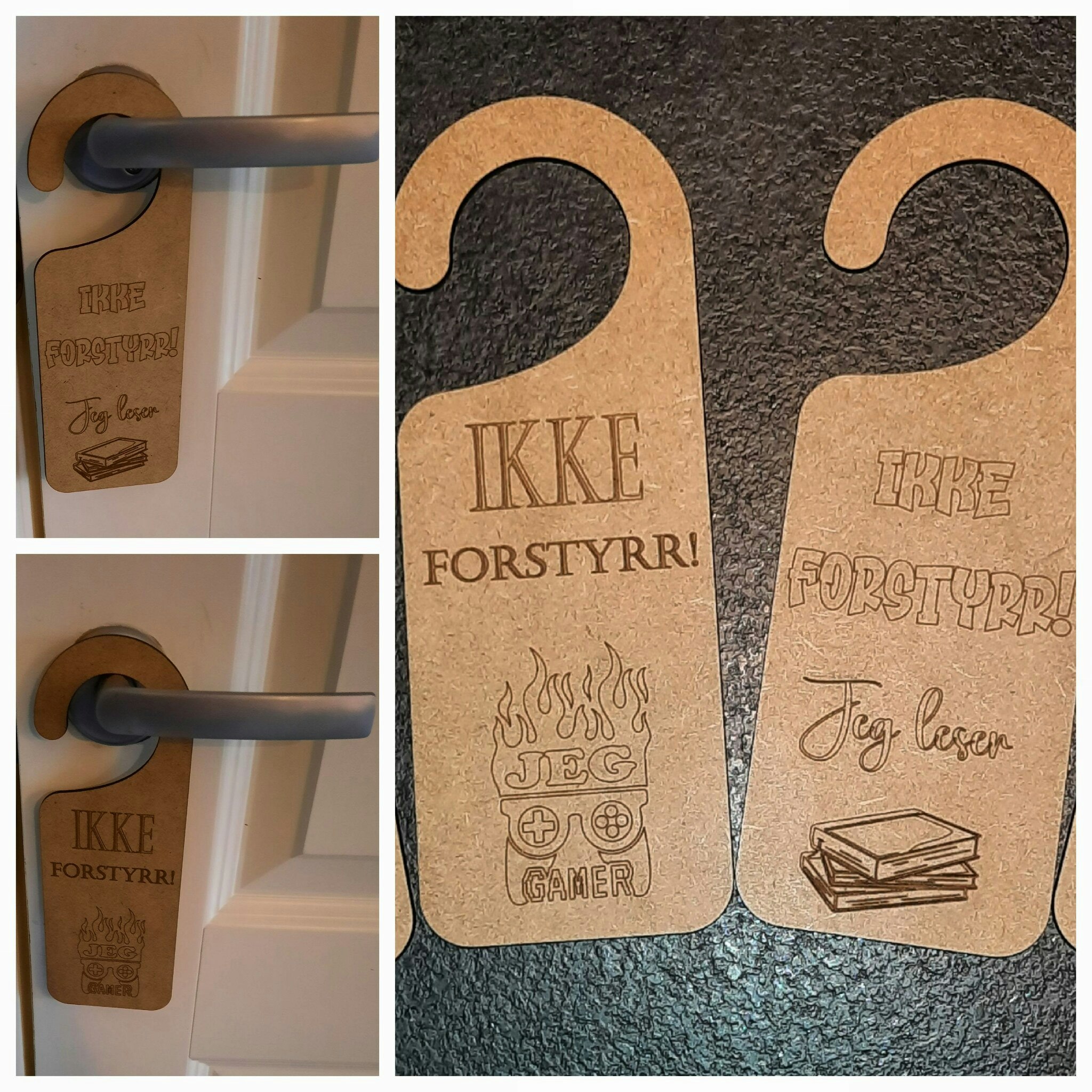 Dørhenger med gravering