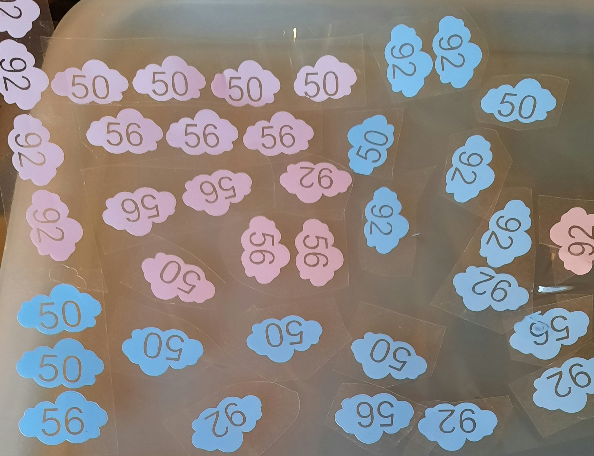 Pakke med rosa og blå skyer, 37 stk.